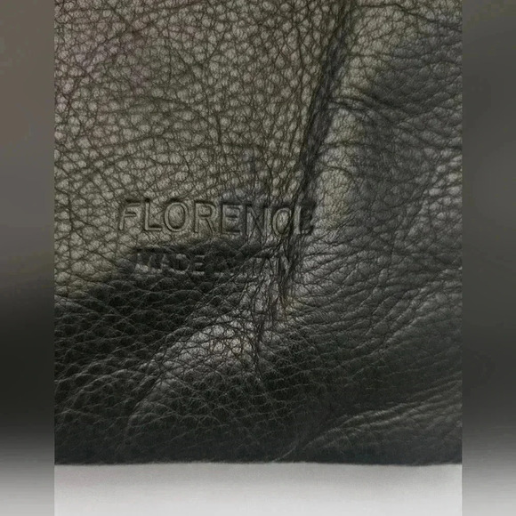 Florence 100% Black & Brown Leather Crossbody Adjustable Strap  Zipper purse - Picture 5 of 9